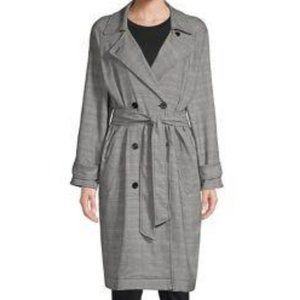 Joie Damonica Trench Coat Prince of Wales check M Plaid NWT